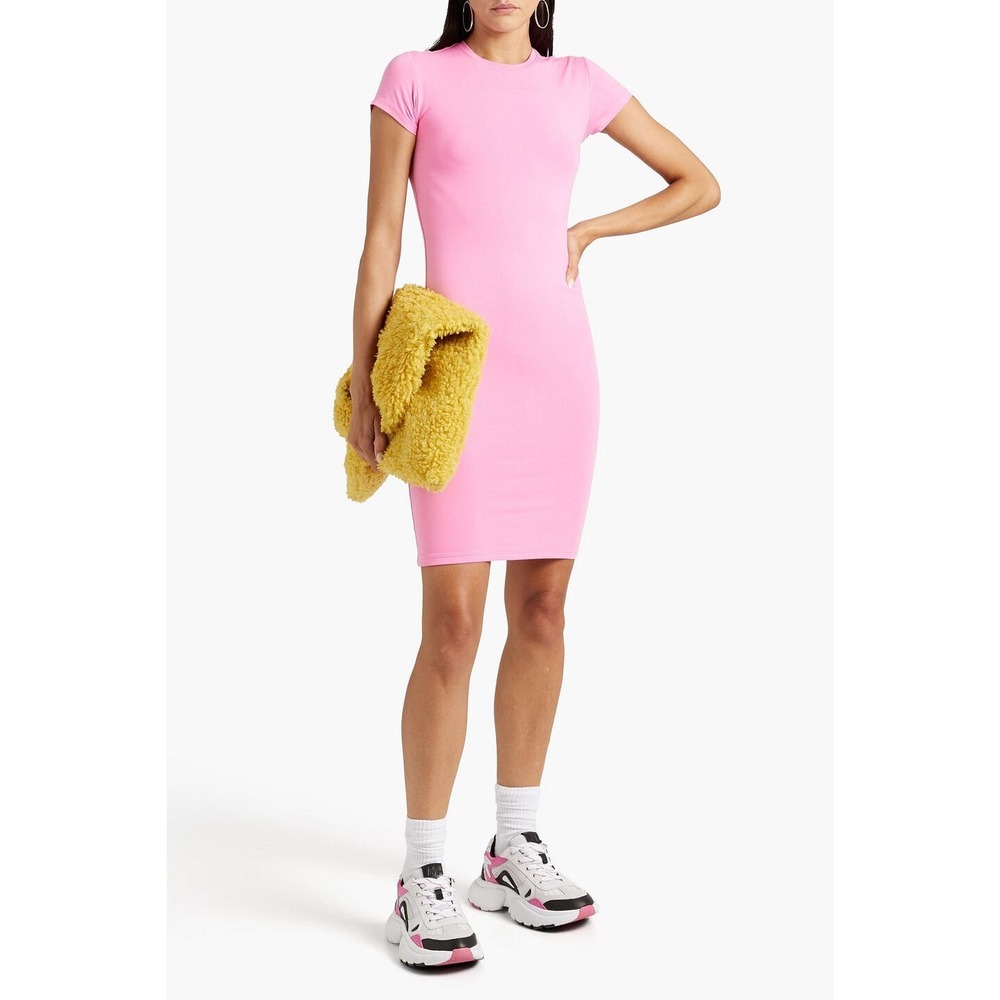 ATM Pima Cotton Short Sleeve Mini Dress in Pink